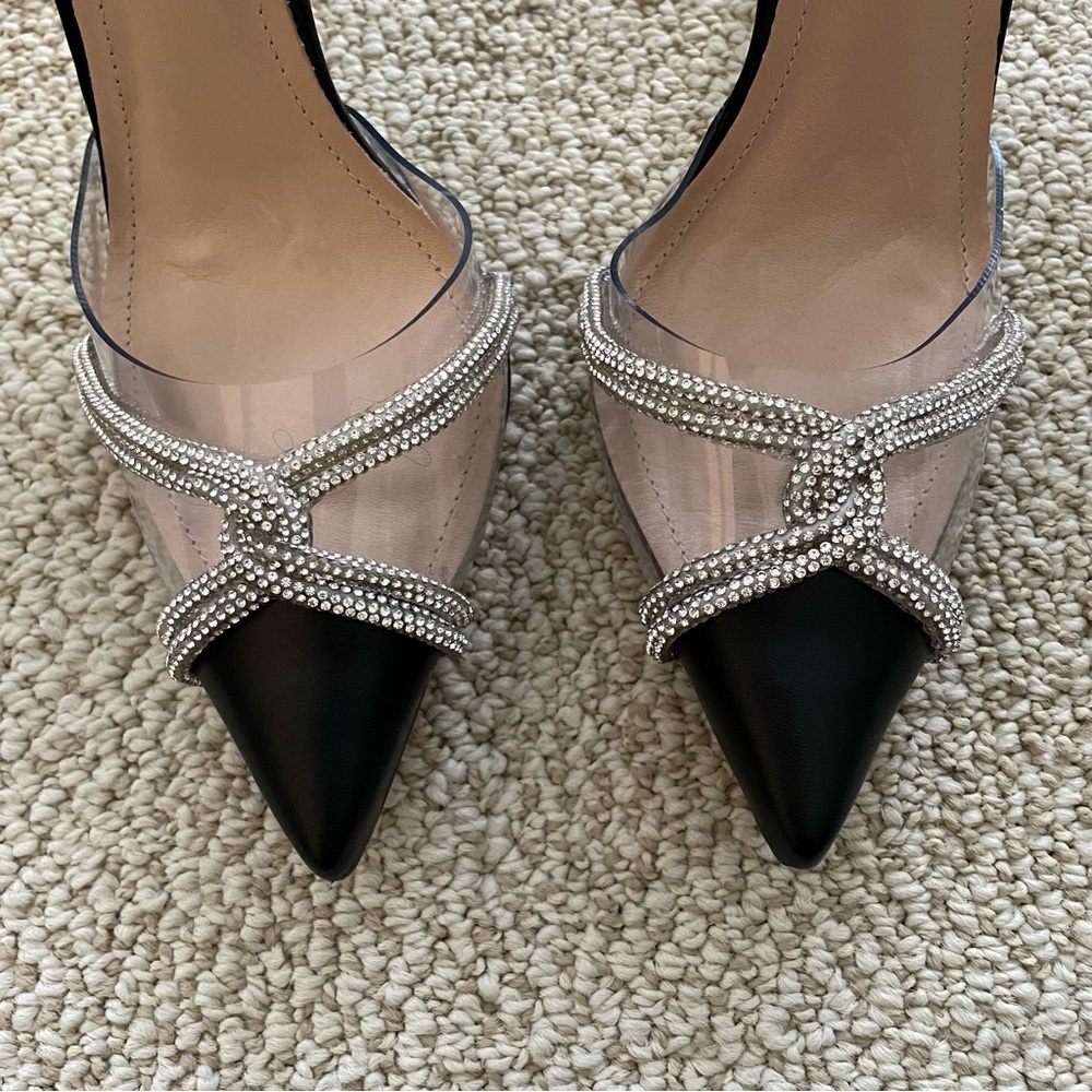 NWT Schutz Julie Slingback Heels Vinyl / Napa Leather Women’s size 6.5 - Picture 7 of 12